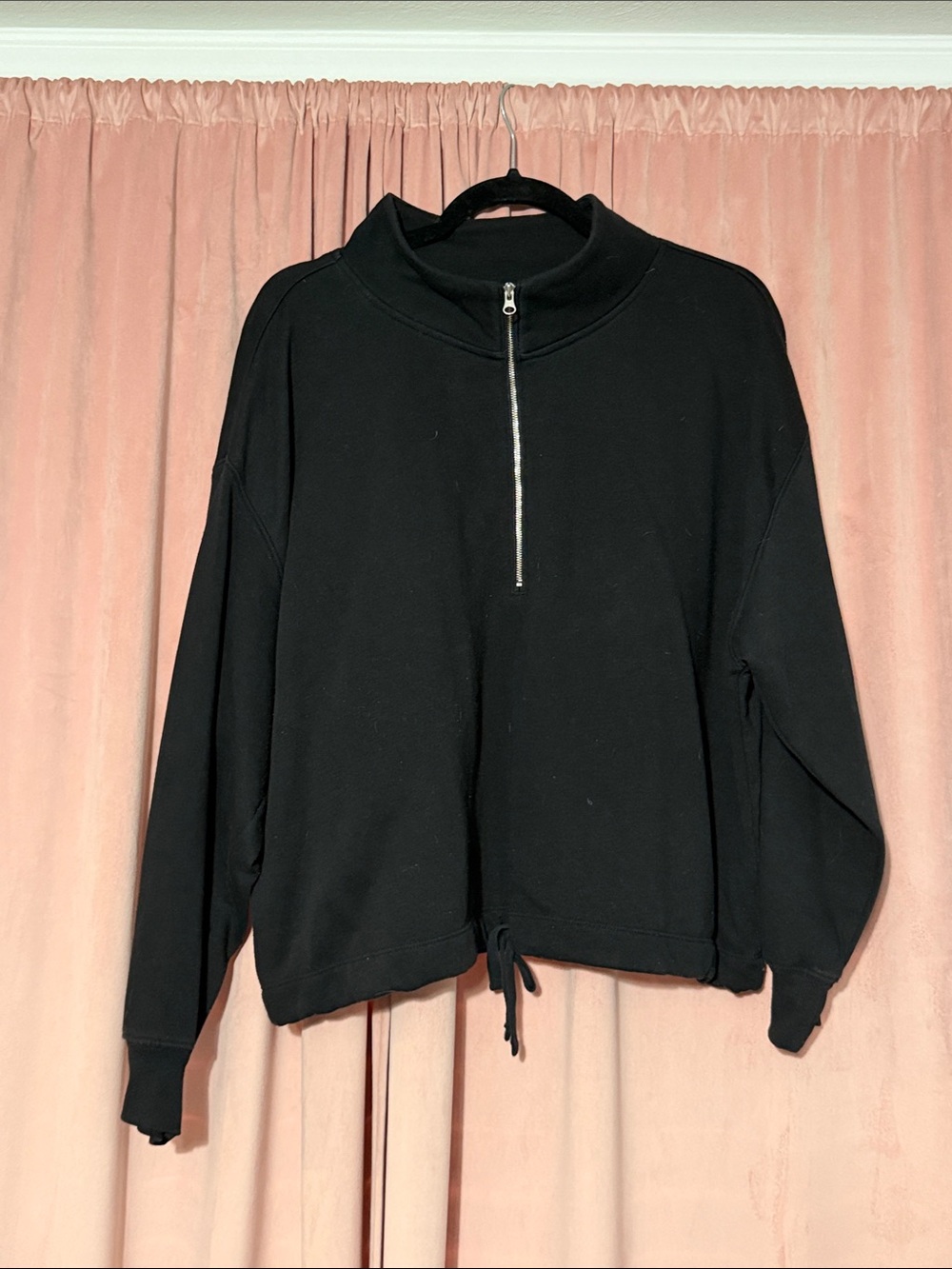 Old Navy Black Half-Zip Drawstring Turtleneck Pullover